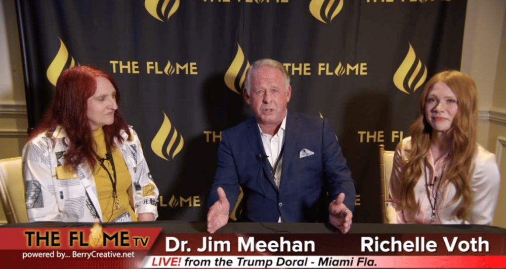 Dr. Jim Meehan and Richell Voth PA-C speak with the Flame at the re-awaken America tour. 